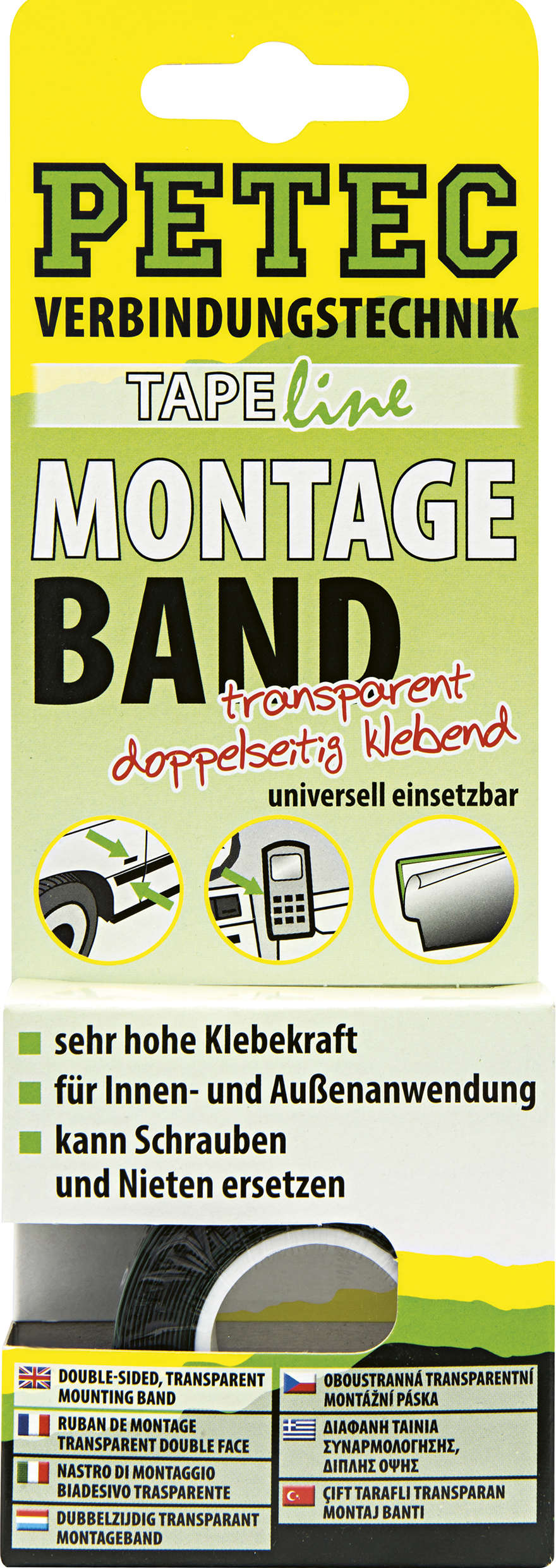 Montageband von Petec, transparent, 19mm x 0,2mm x 2m - ATU