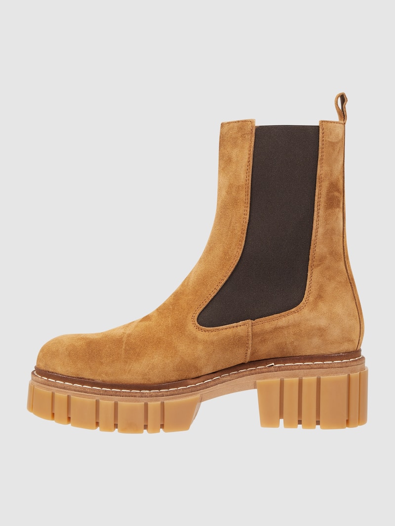 Chelsea Boots aus Veloursleder in camel