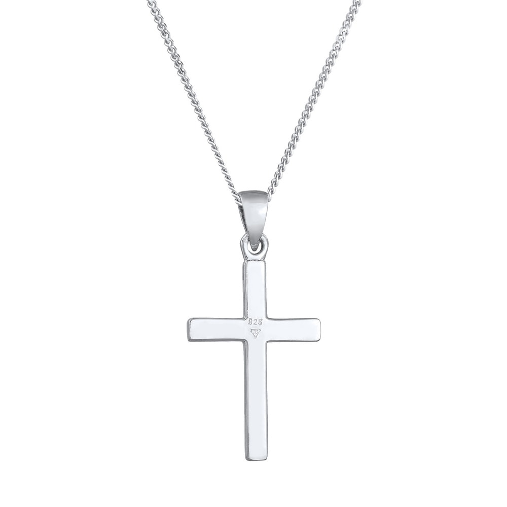 Elli Elli Collier Pendentif femme croix structurée en argent 925 sterling Bijoux