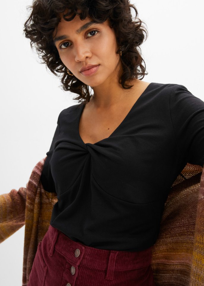 Langarmshirt mit Knotendetail