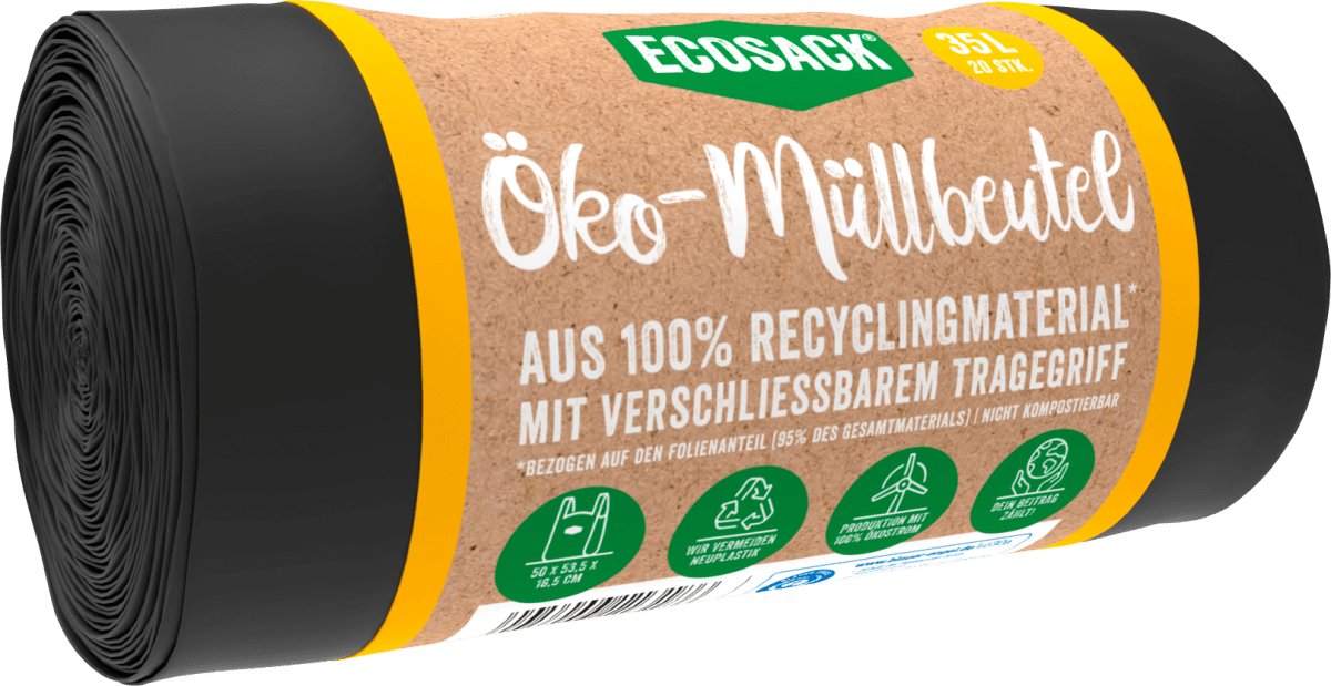 Müllbeutel Öko 35 l mit Tragegriff, 20 St