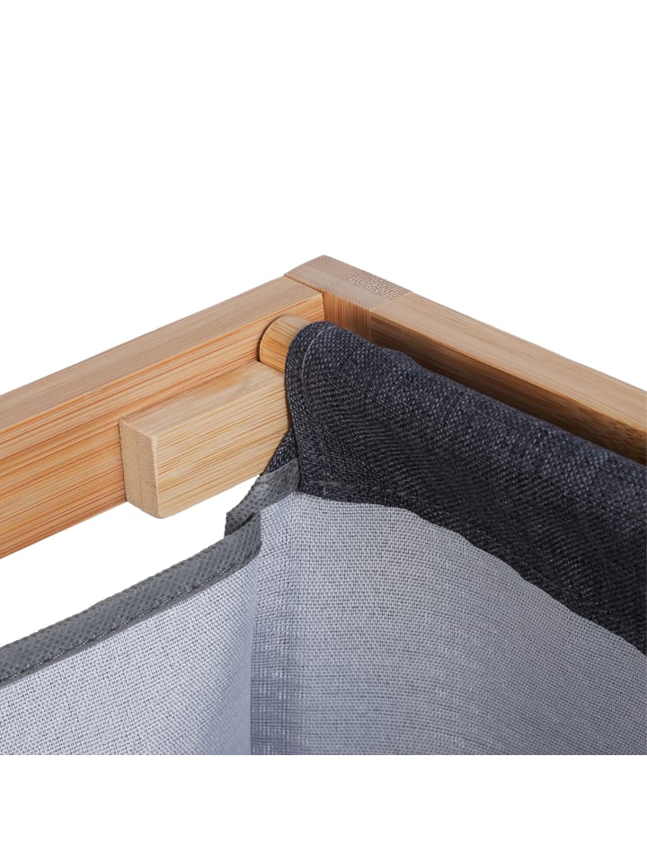 relaxdays Wäschekorb Regal in Natur/ Grau - (B)68 x (H)65 x (T)33 cm günstig kaufen onesize