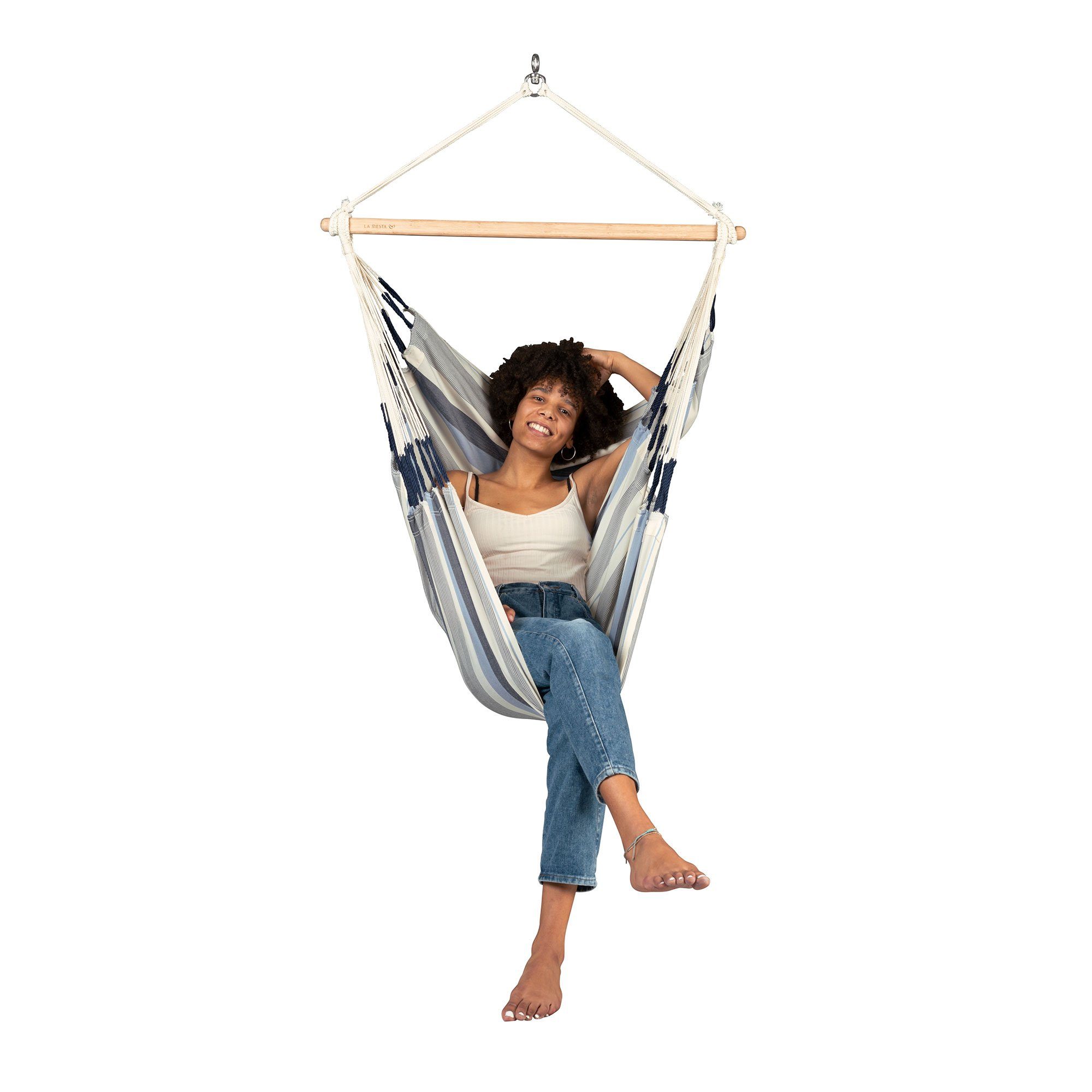La Siesta Hängestuhl Hängestuhl Domingo Sea Salt - Wetterbeständiger Hängesessel Basic, Hochwertige Qualität