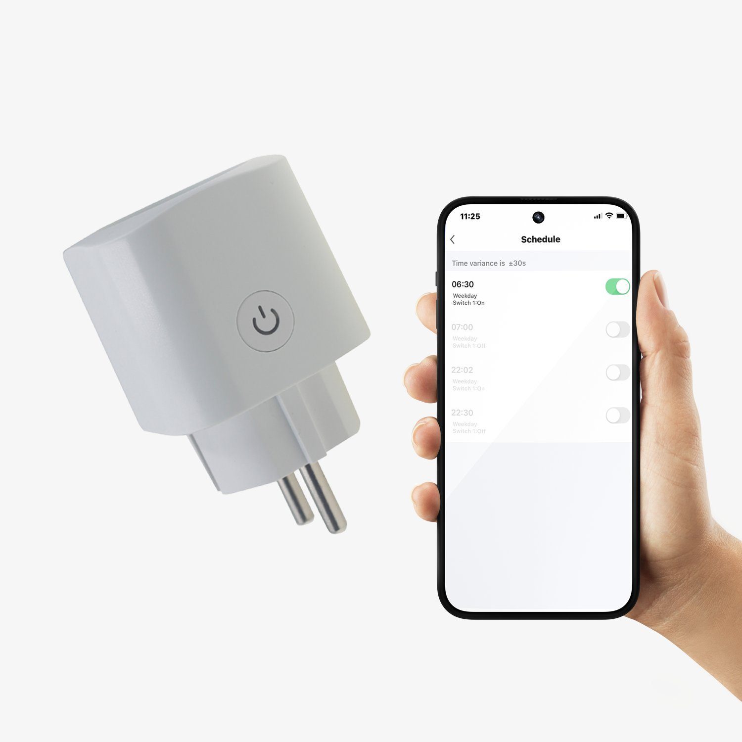 XCOAST WLAN-Steckdose 2er PACK SMARTE WiFi STECKDOSE, Stromverbrauchmessung, Timer, 16A, 3.680W, 2-St., kein HUB erforderlich, Sprachsteuerung, nur über 2,4GHz WLAN, 2er Pack