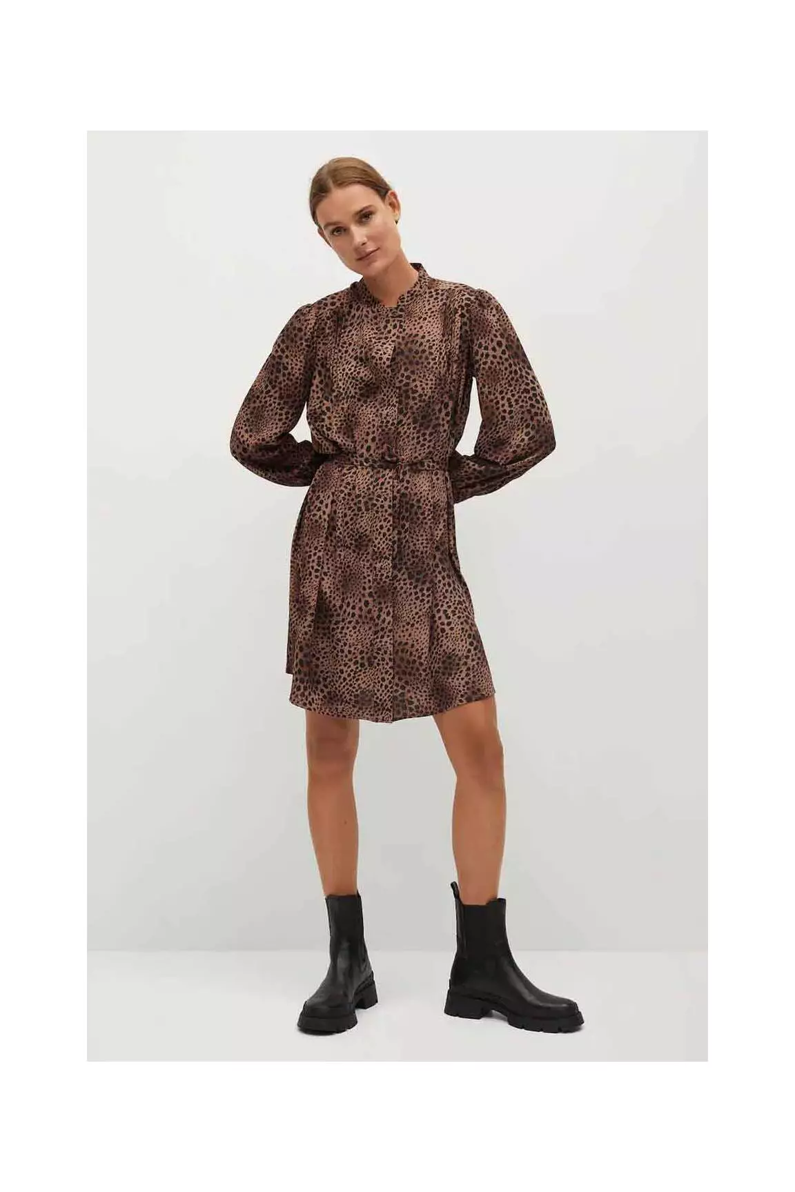 Mango Robes Mi Longues Femme couleur marron