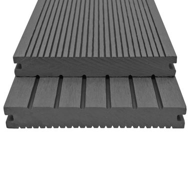 Teppichboden WPC Massive Terrassendielen mit Zubehör 16 m² 2,2 m Grau, vidaXL