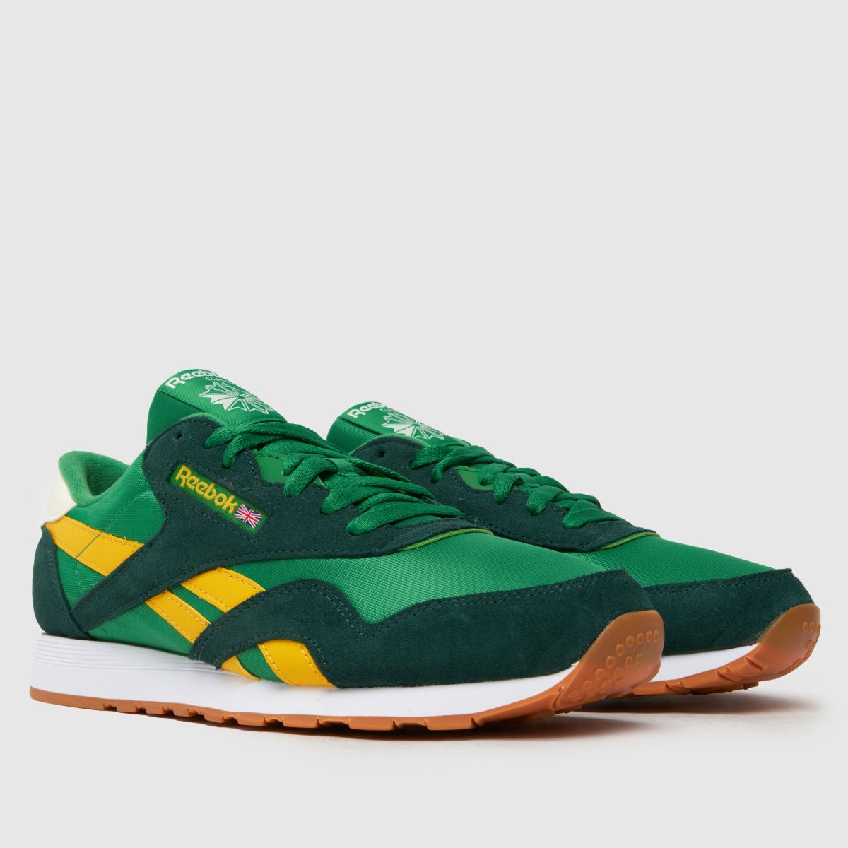 Reebok – Klassiska nylonsneakers i grönt och flerfärgat
