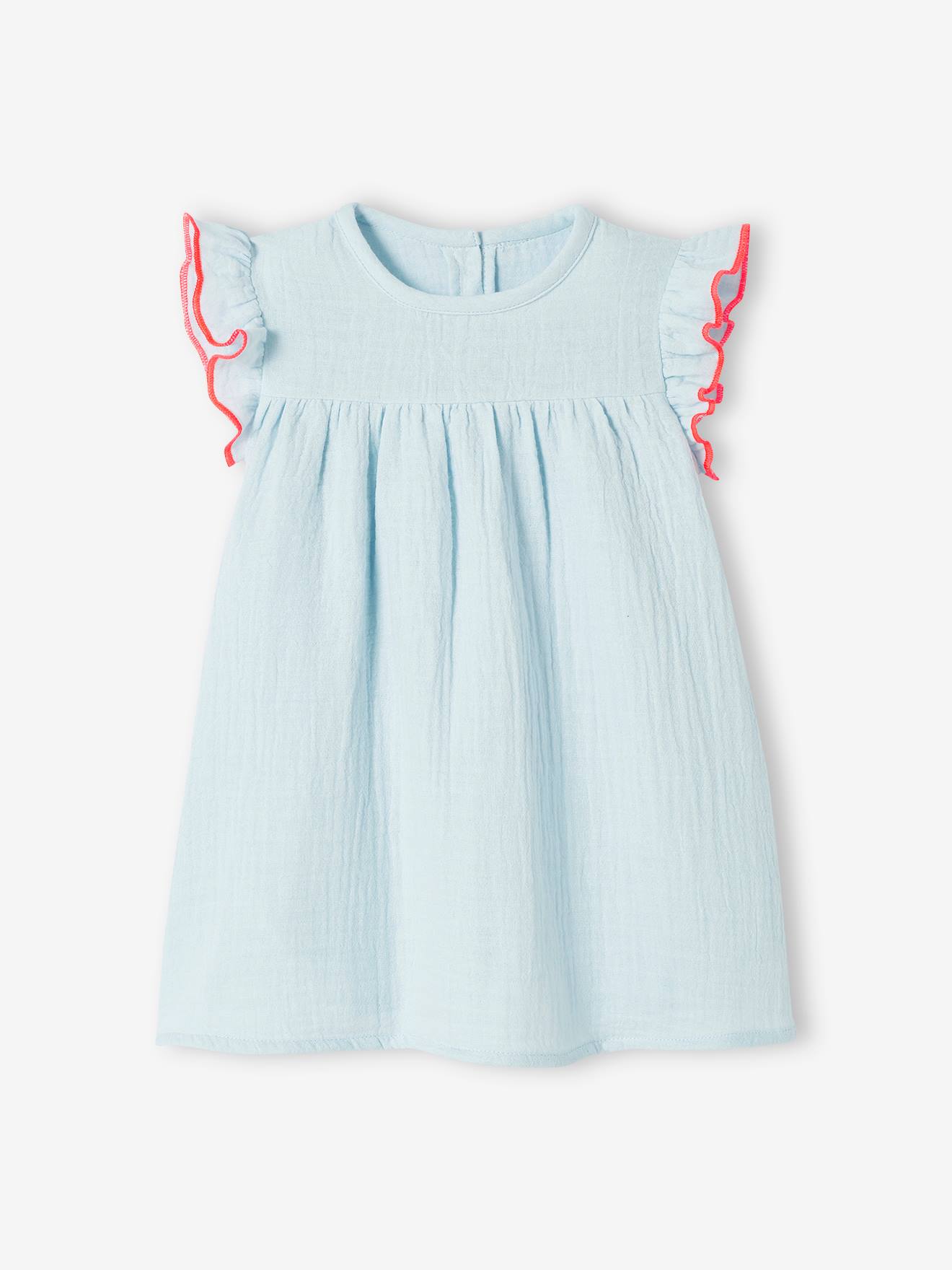 Robe bébé et son bandeau noeud bleu ciel