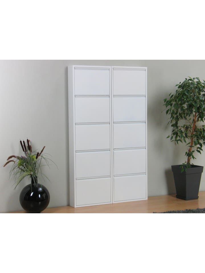 ebuy24 Schuhschrank Pisa Weiß 101 x 16 cm günstig kaufen onesize