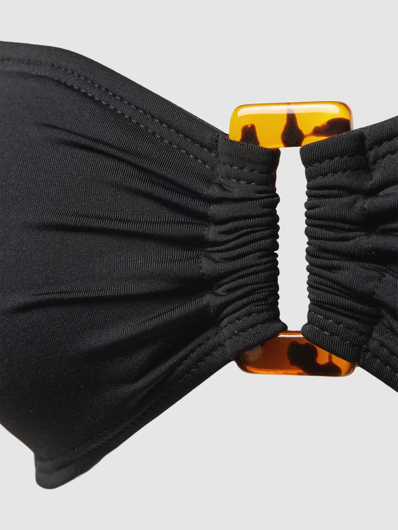Bikini-Oberteil mit Zierbesatz Modell 'ZOE' in schwarz