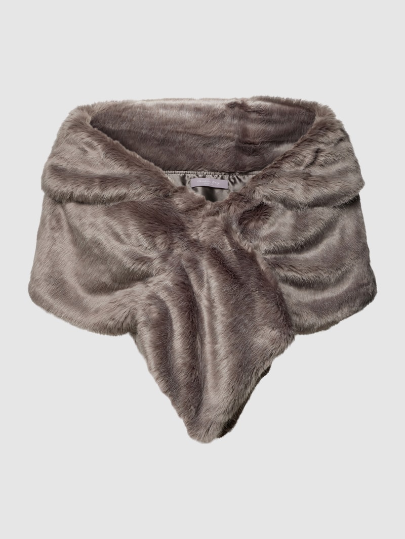 Cocktailjacke mit Kunstfell in mittelgrau