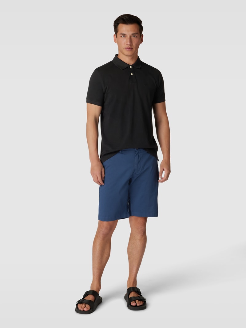 Poloshirt mit Logo-Stitching in schwarz