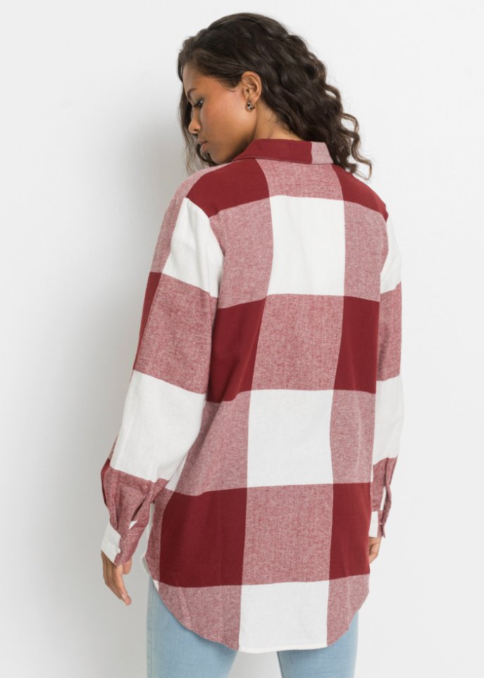 Flanellbluse mit graphischem Muster