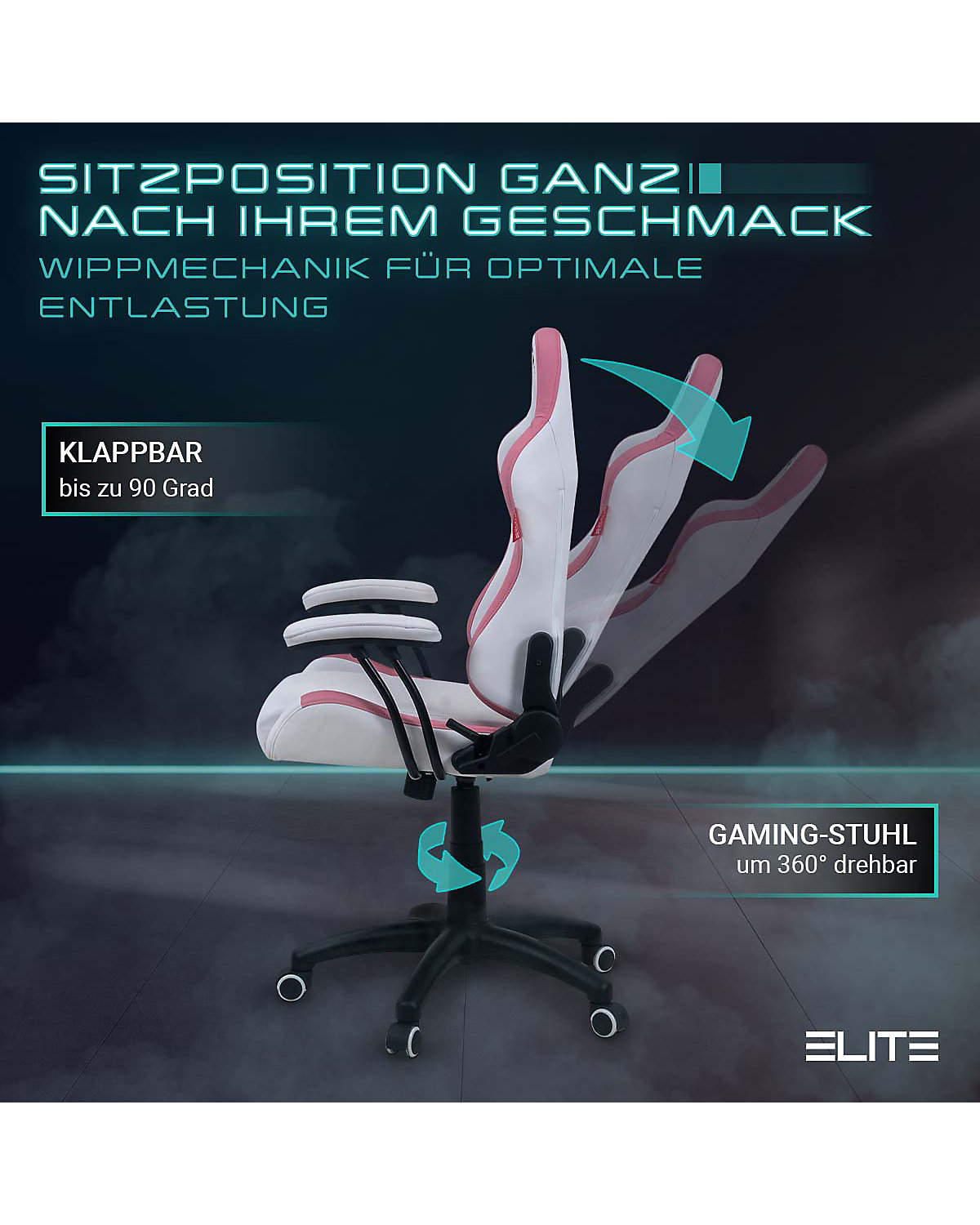 Gaming Stuhl PULSE - Ergonomischer Kinder Luxus Gaming Stuhl - 4D Armlehnen - Bürostuhl