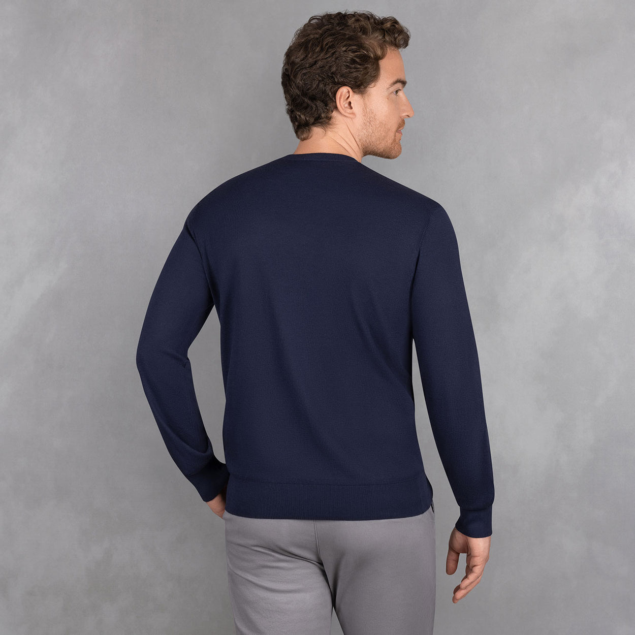 Baumwollpullover Rundhals Herren