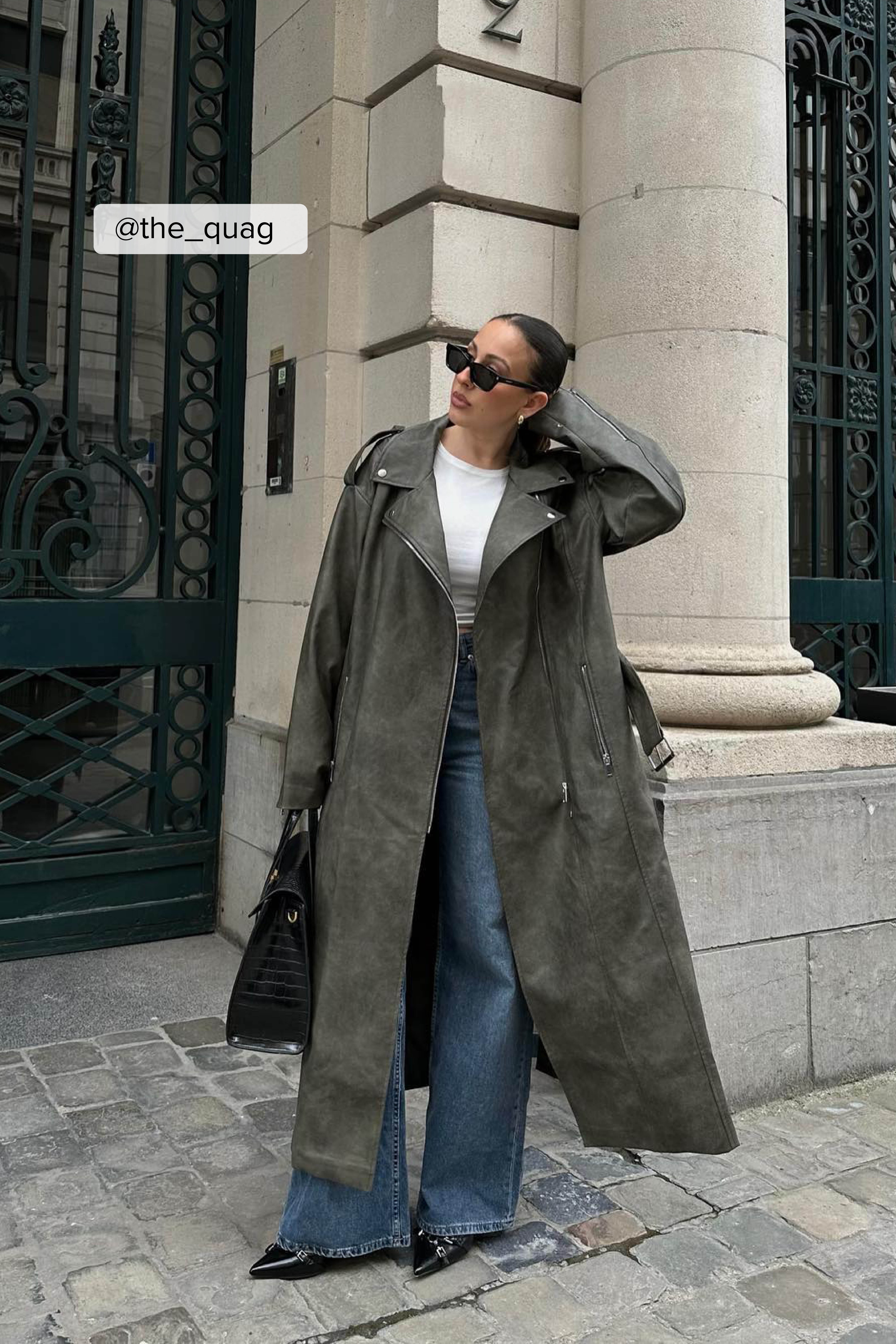 Maxi Bikerjacke aus PU