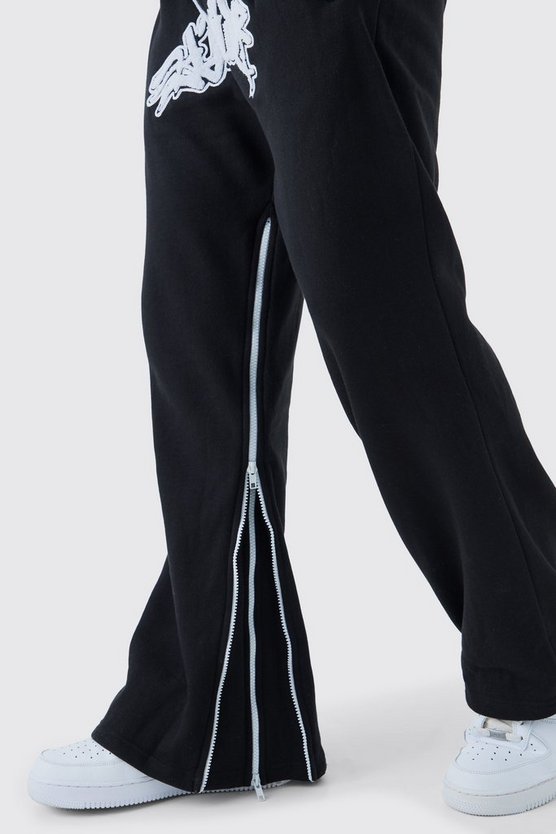 Jogginghose mit Worldwide-Applikation und Reißverschluss