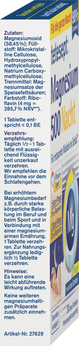 Magnesium Tabletten Nacht 30 St., 42,6 g