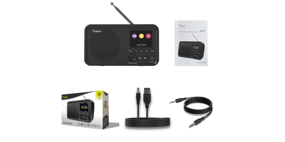 Leicke DJ ROXXX DAB+ Radio 5 Watt 8 Ω Bluetooth-Lautsprecher (Bluetooth 5.0, 5 W, Empfang von allen im Sendegebiet verfügbaren DAB+ und UKW-Sendern)