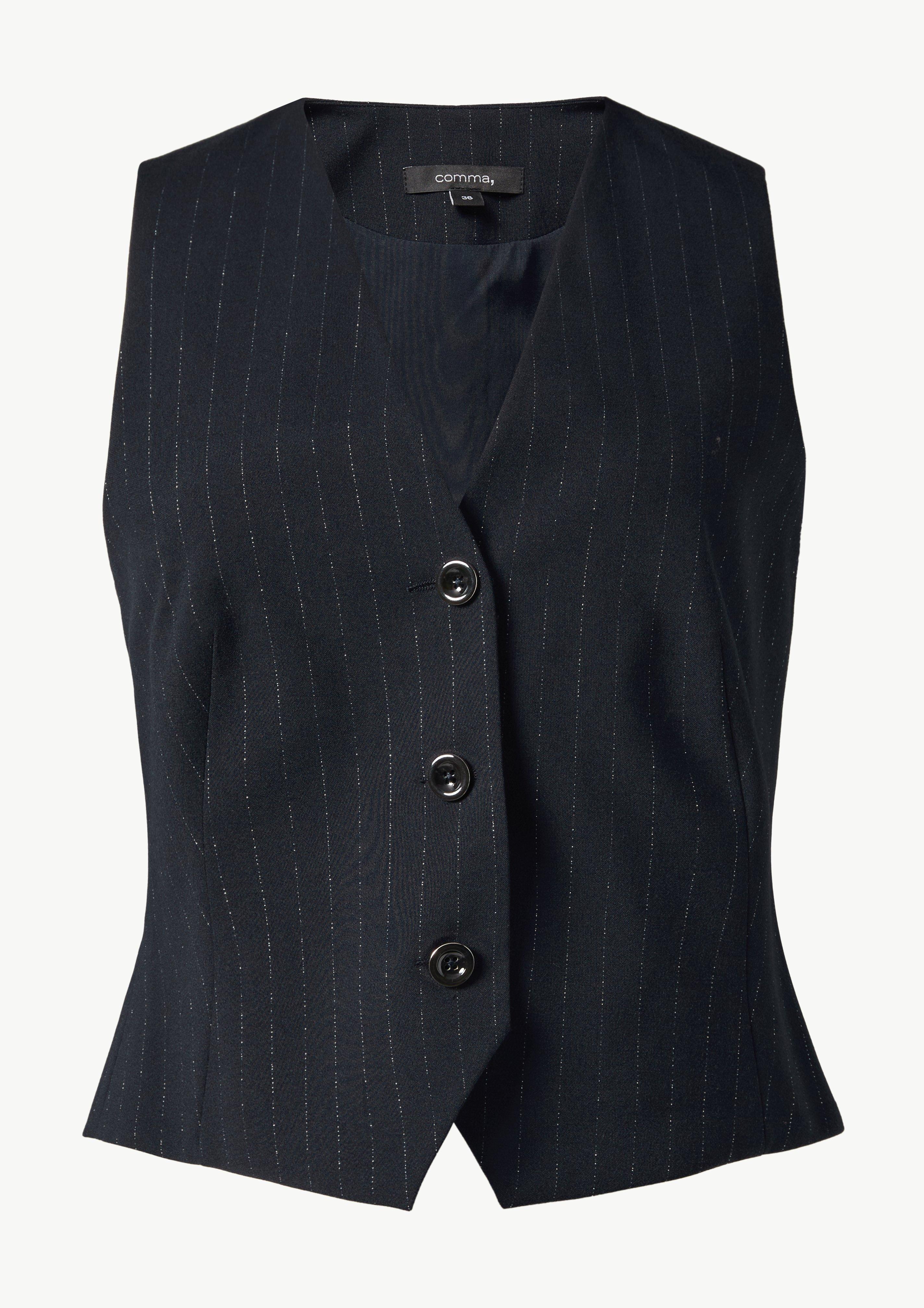 Weste mit dezentem Glitzergarn - navy