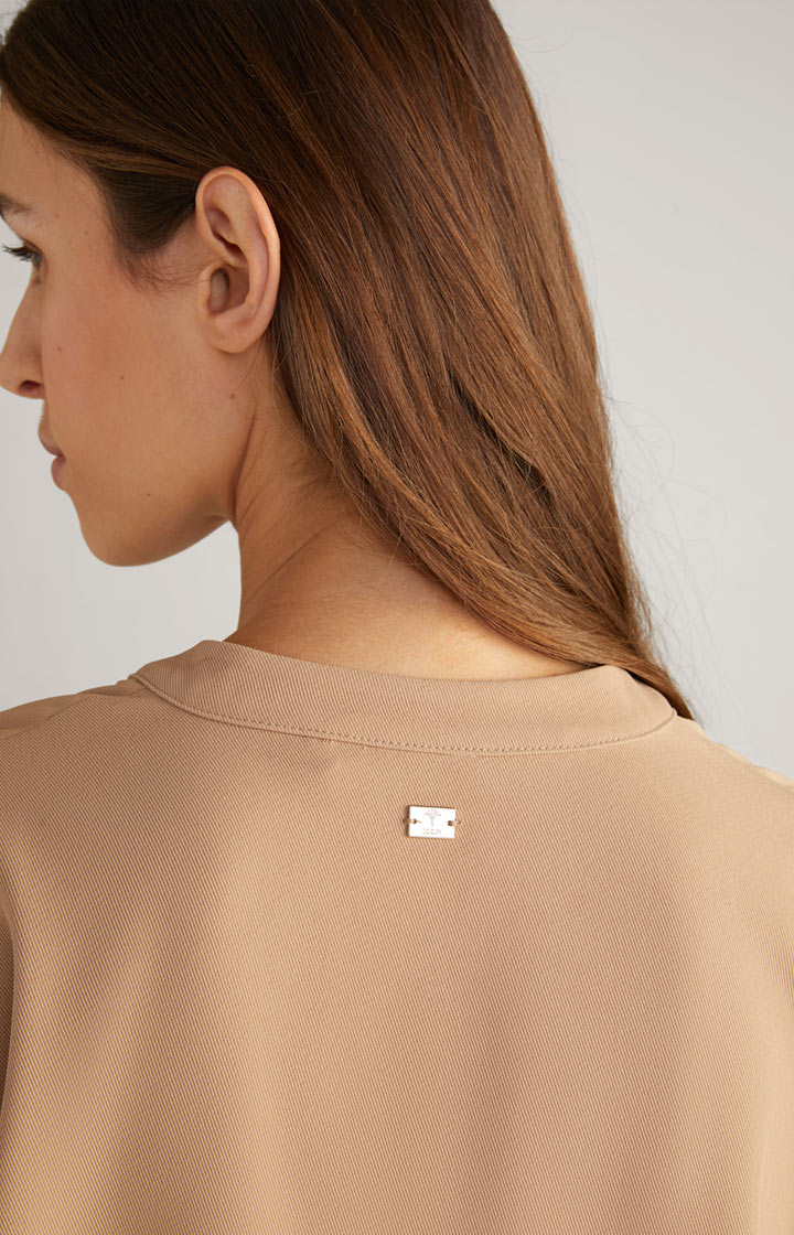 Twill-Bluse in Camel