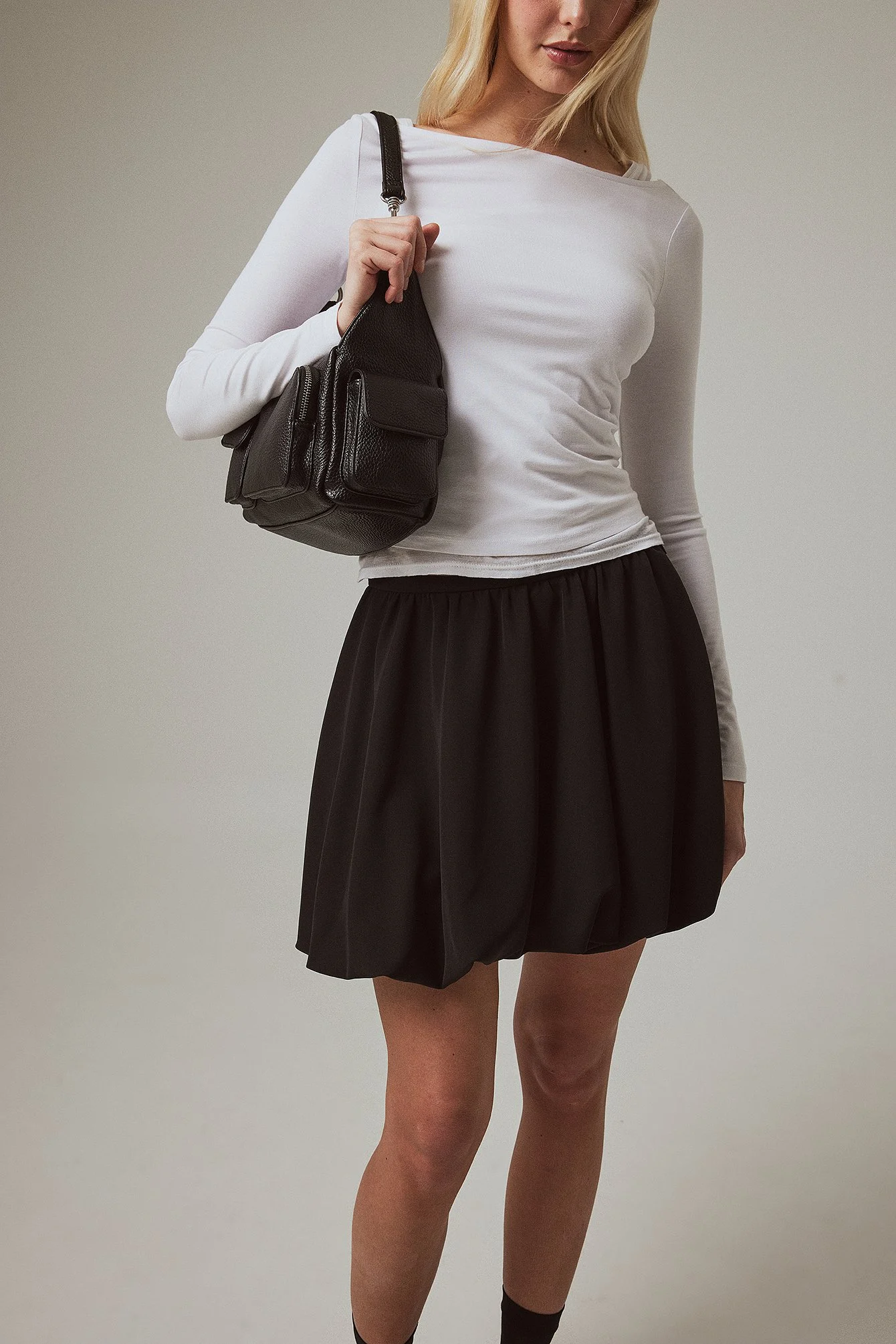 Bubble Hem Mini Skirt