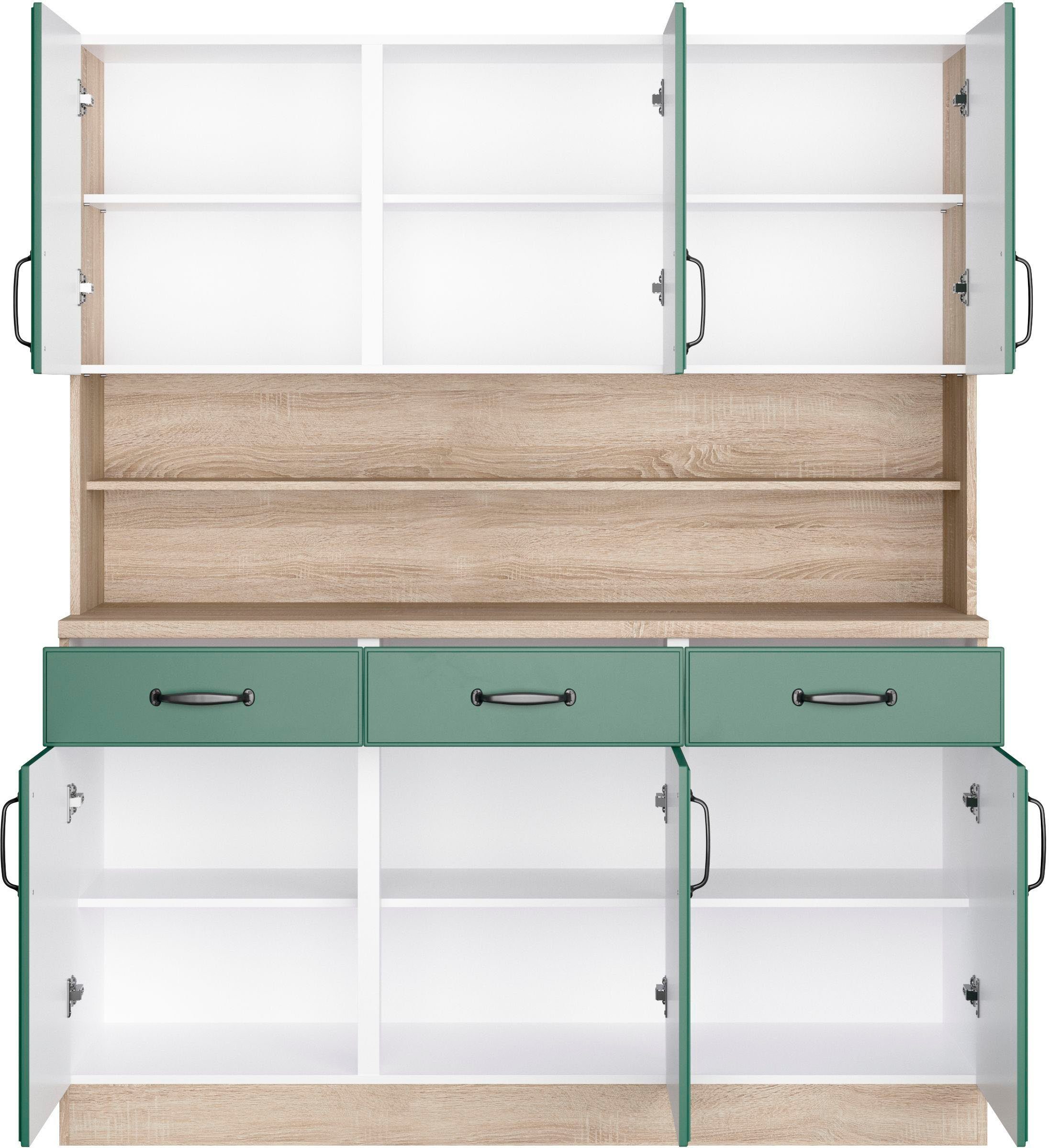 wiho Küchen Küchenbuffet York 150 cm breit, mit Kassettenfront