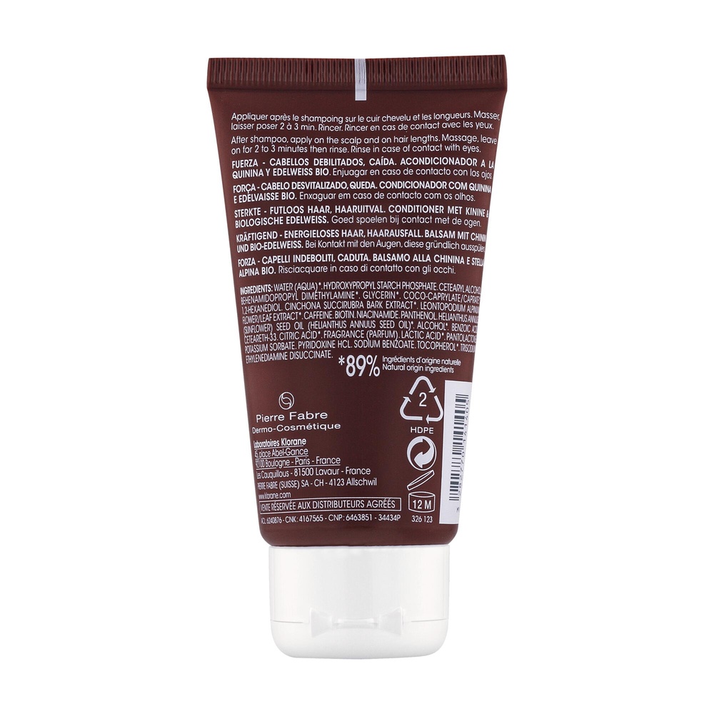 Klorane Quinine + Edelweiss BIO Après-shampooing  50ml Après shampooing