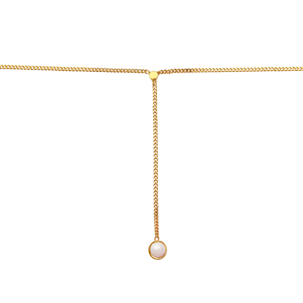 Elli Elli Collier Collier en Y pour dames - Solitaire rose avec quartz en argent sterl collier