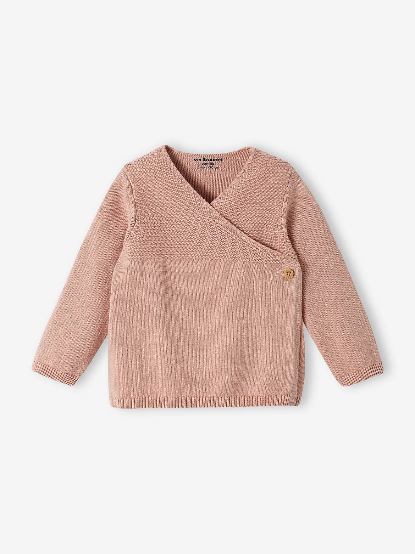 Vertbaudet Bio-Kollektion: Strickjacke für Neugeborene Oeko-Tex - grau meliert