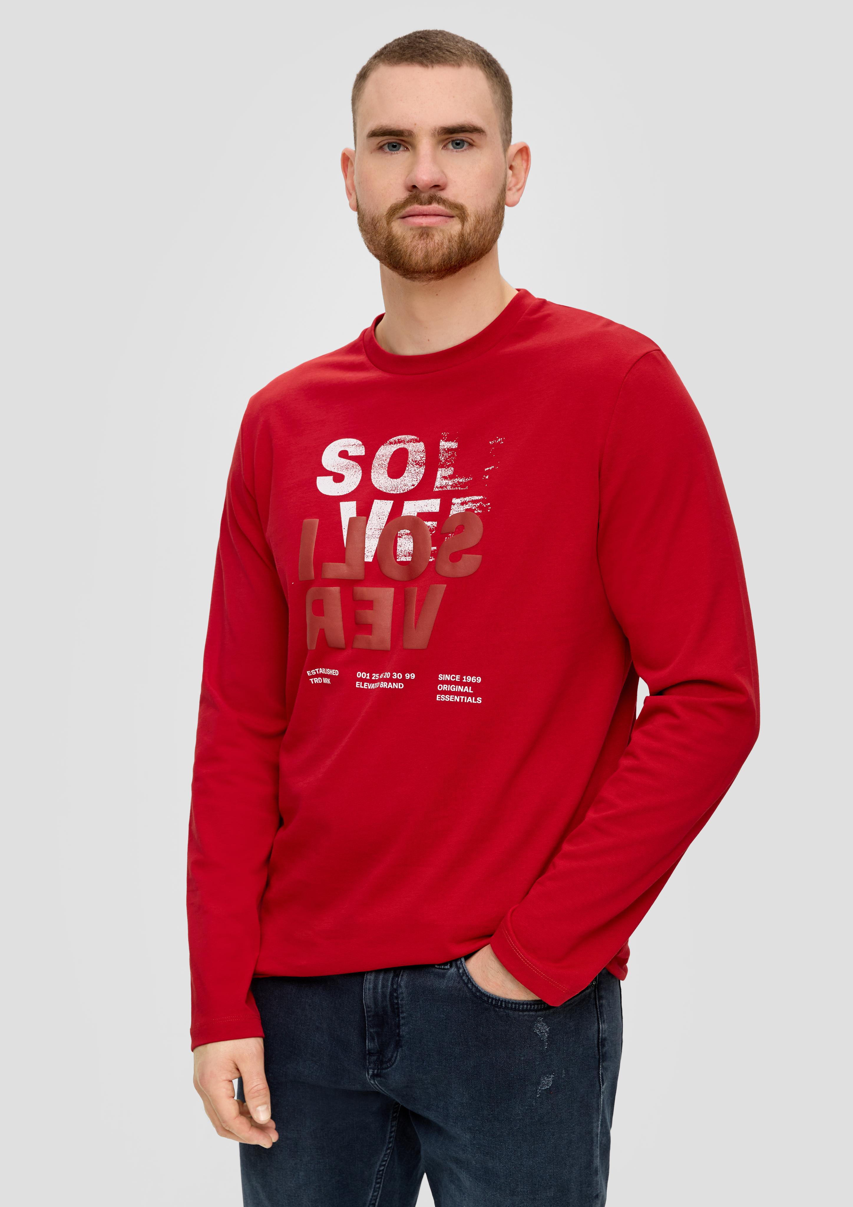 Longsleeve mit gummiertem Label-Print  2143325-31D1