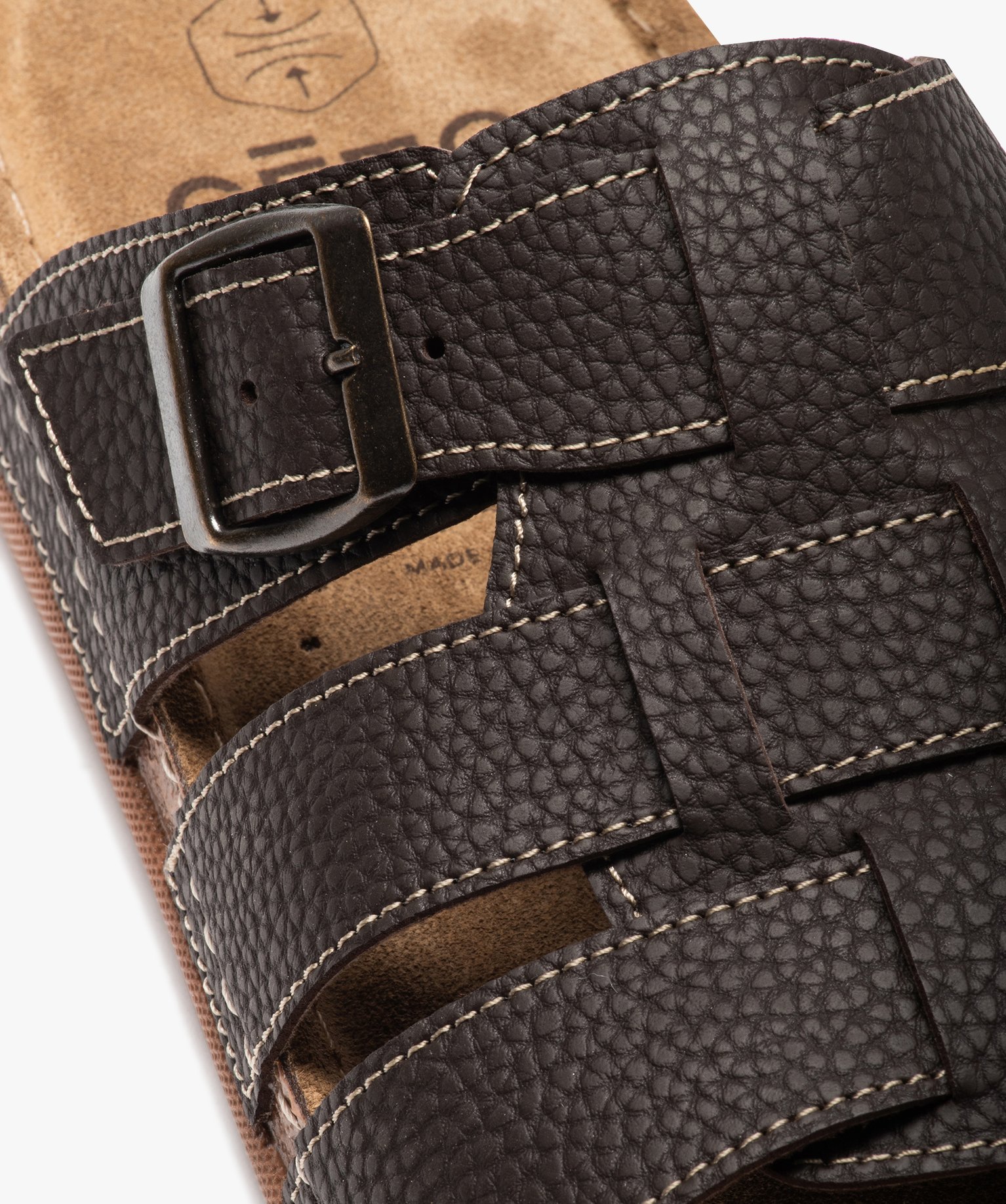 Mules homme ajustables à brides multiples marron | GEMO