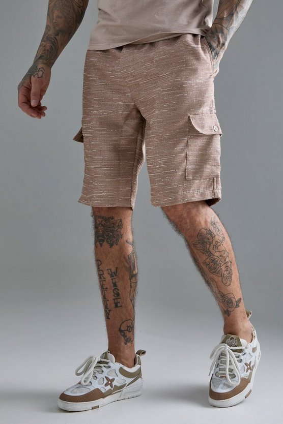 Tall strukturierte Cargo-Shorts