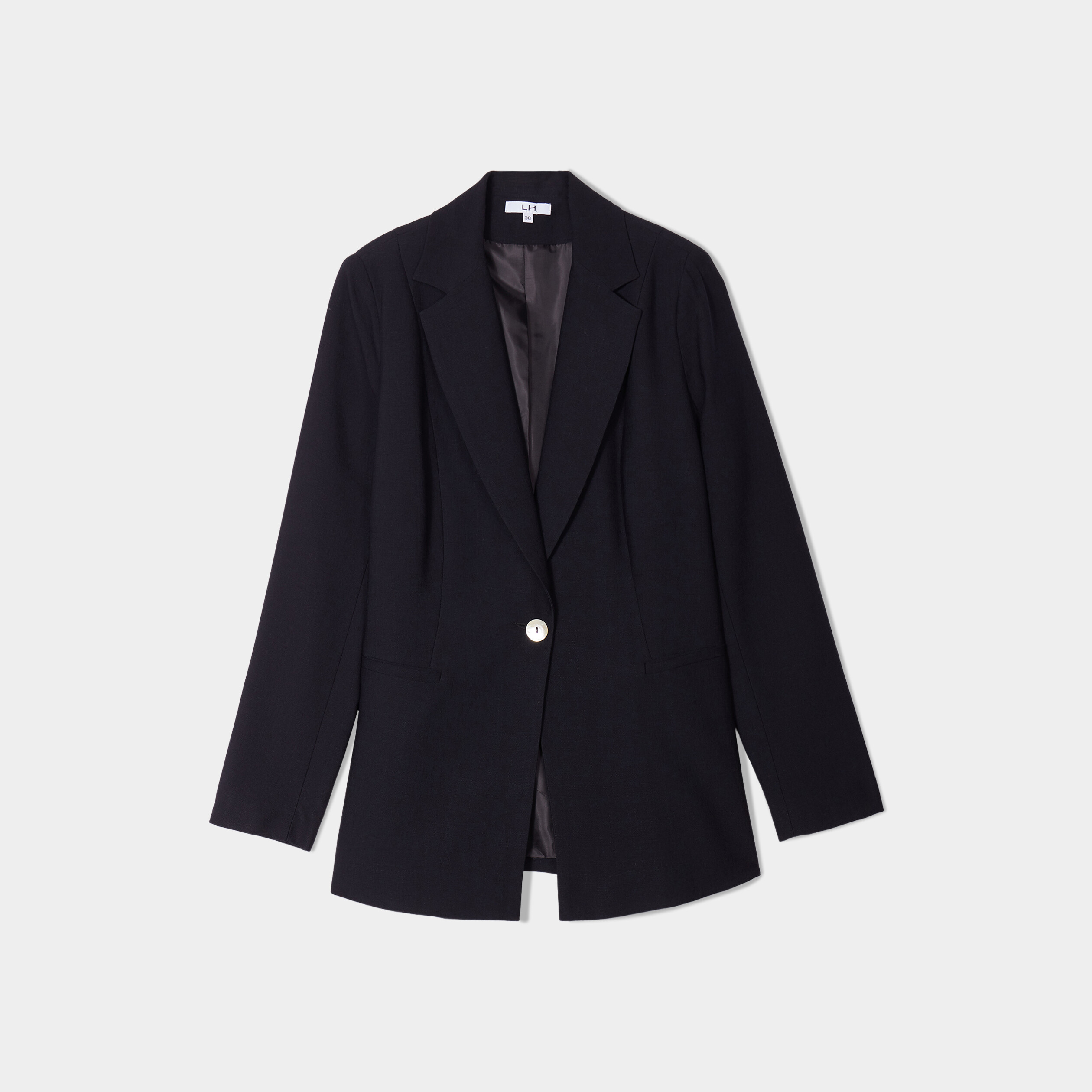 Veste blazer cintrée boutonnée noir femme | La Halle