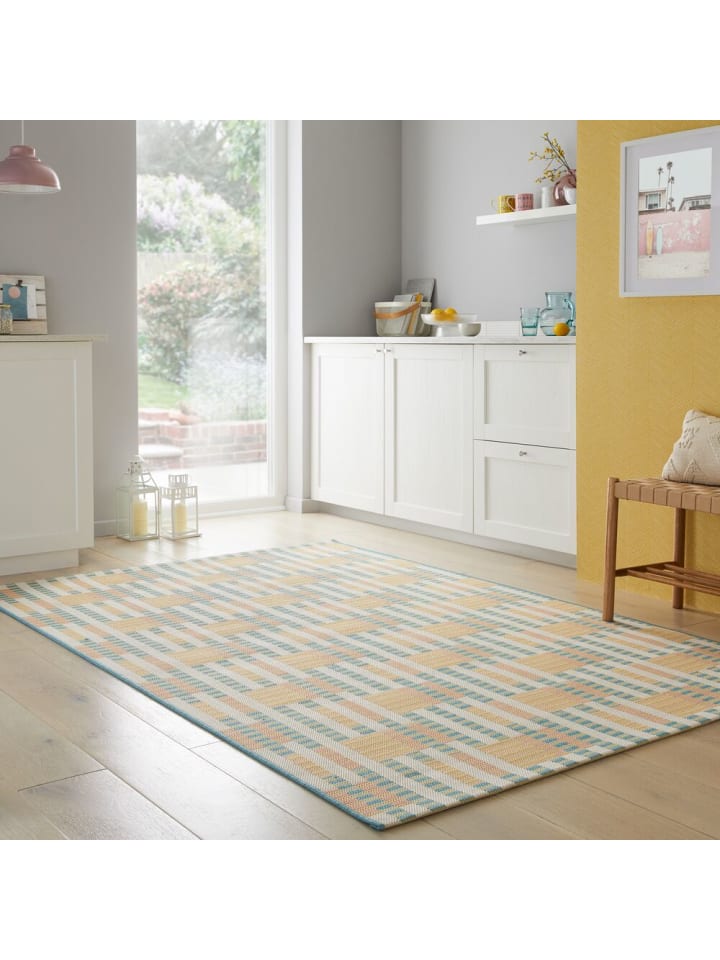 KADIMA DESIGN Rutschfester Outdoor-Teppich in Pastellfarben aus Polypropylen günstig kaufen
