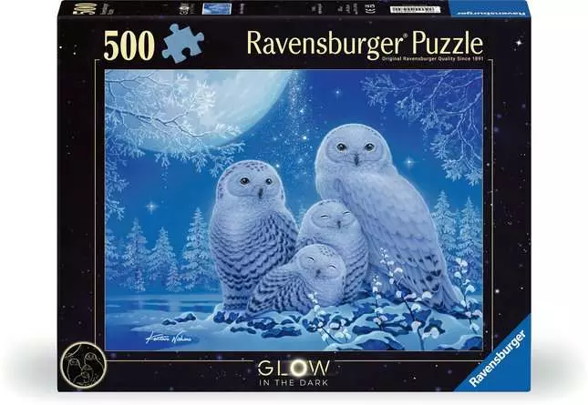 Puzzle 500 Teile - Eulen im Mondschein