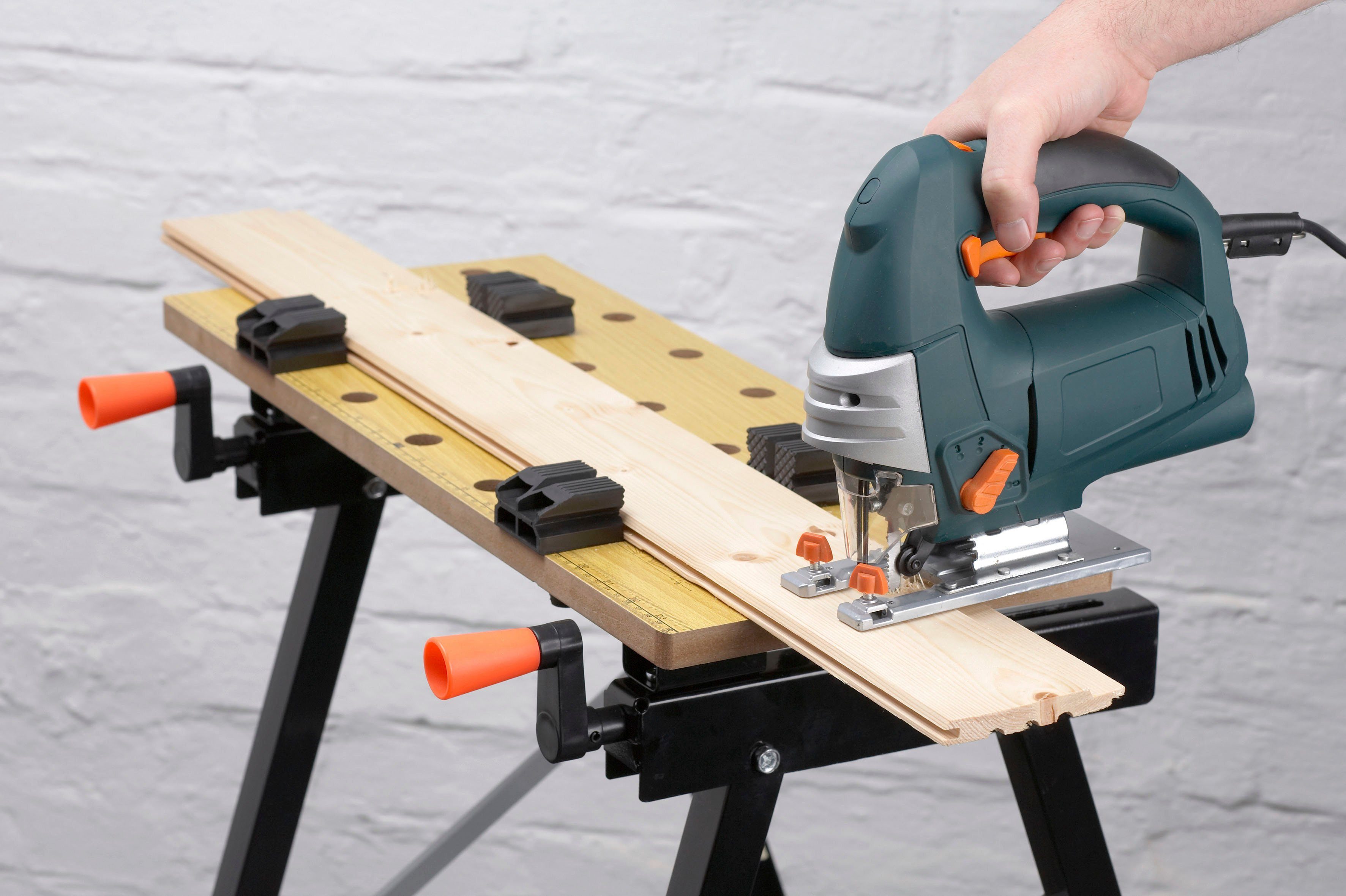 meister Werkbank Arbeitstisch / 9079100, Werk- und Spanntisch, 150kg Tragkraft, Skala & Winkelangaben, klappbar