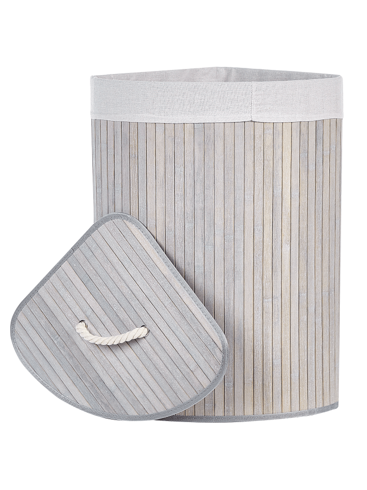 Beliani Wäschekörbe MATARA in Grau/Weiß - (W) 60 x (H) 60 x (L) 35 cm günstig kaufen onesize