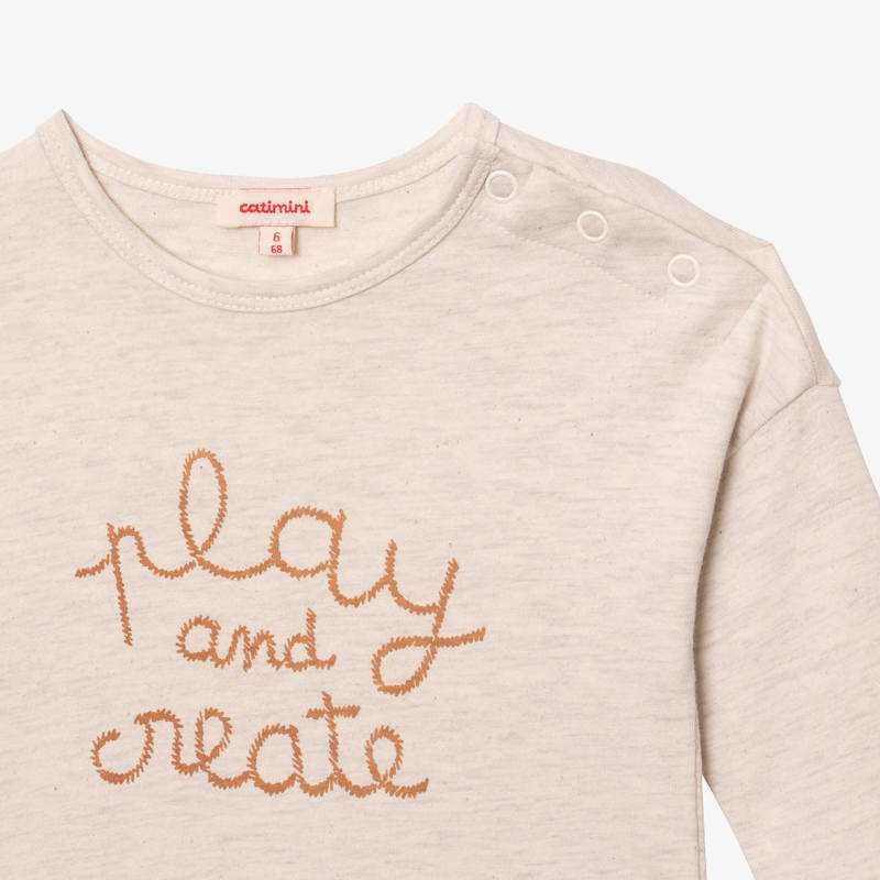 T-shirt bébé gris à message en coton recyclé Catimini