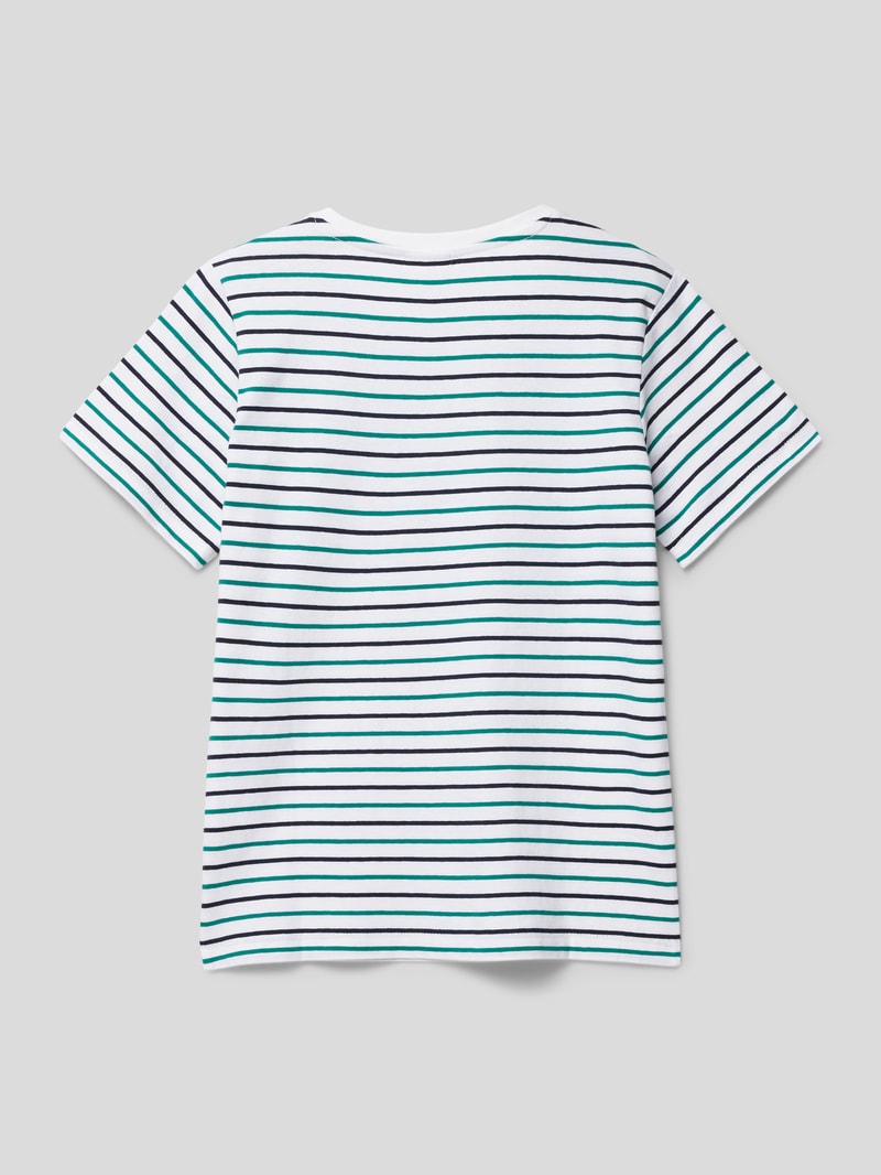T-Shirt aus Baumwolle mit Streifenmuster in weiß