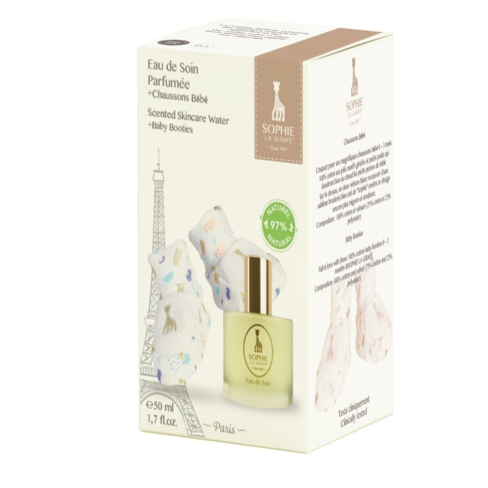 sophie la girafe Coffret Eau de Soin 50 ml + Chaussons Fille Coffret Eau de Soin Parfumée