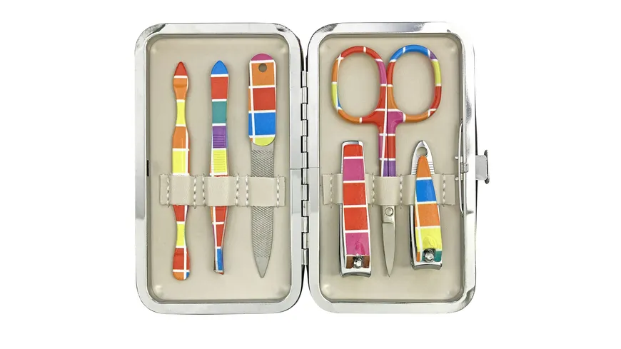 Rahmenmaniküre Etui, 6-teilig, Kästchen, Glitzer