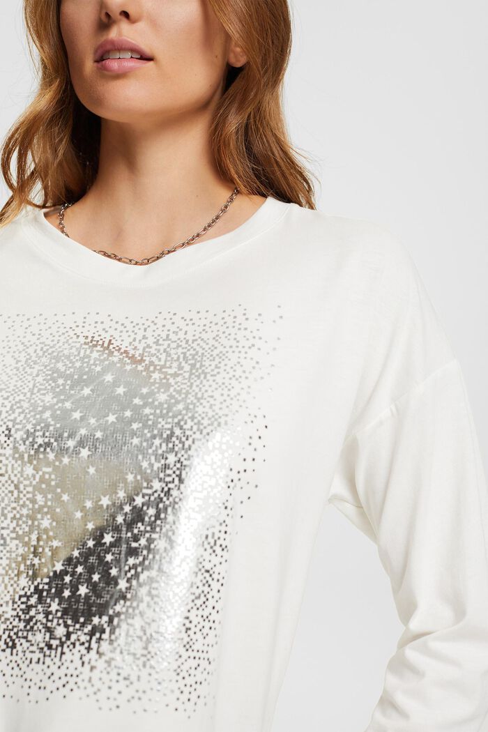 Longsleeve mit Metallic-Print