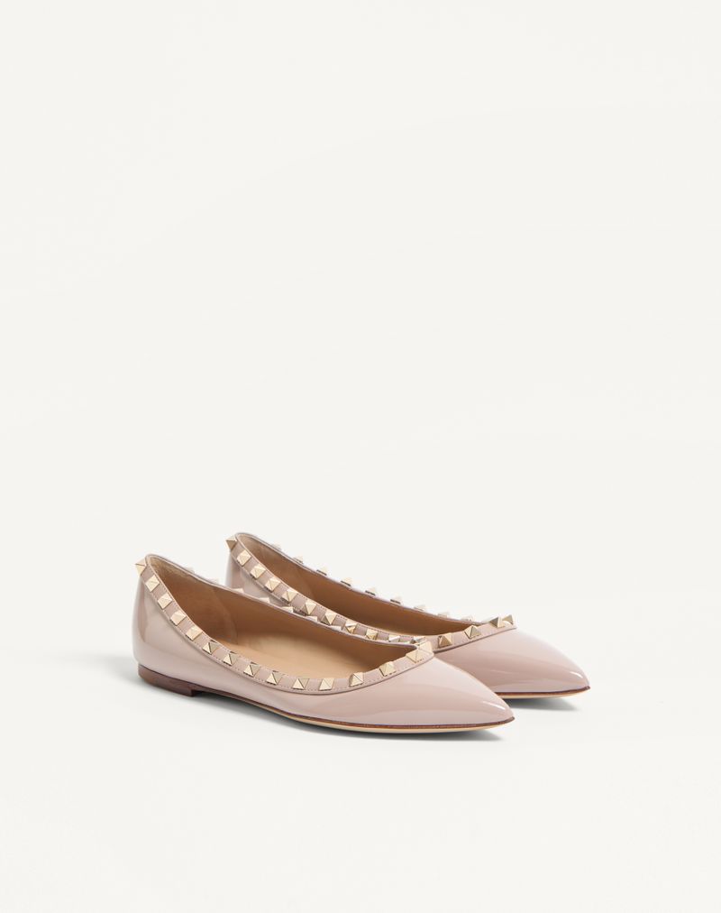 Rockstud Ballerina van lakleer