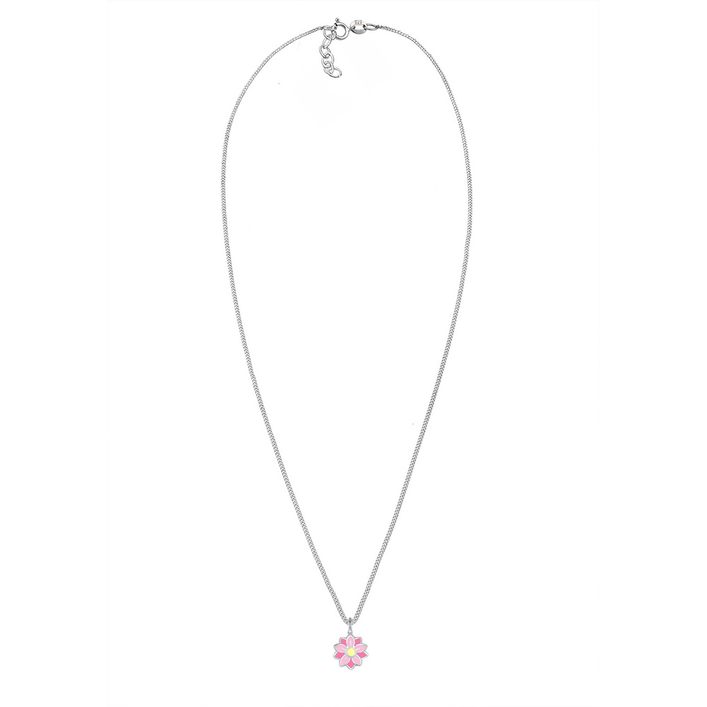 Elli Elli Collier Femme Pendentif Fleur Pastel Émail - (925/1000) Argent collier