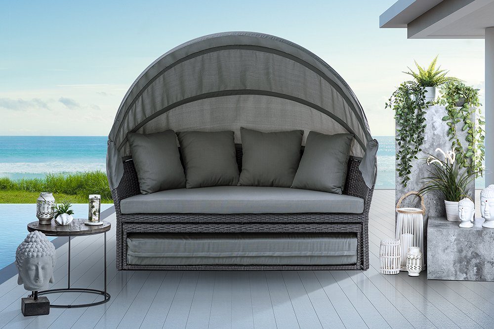 riess-ambiente Loungebett PLAYA LIVING 165cm anthrazit / grau, 2 Teile, Outdoor · Gartenmöbel · Sonneninsel · drehbarer Sitzfläche · Modern