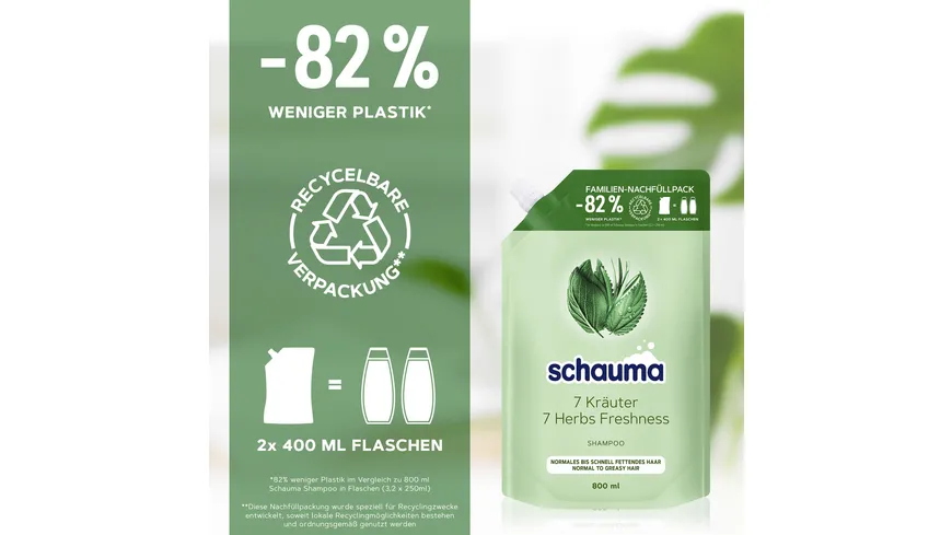 SCHAUMA Shampoo 7 Kräuter Nachfüllpack 800 ml