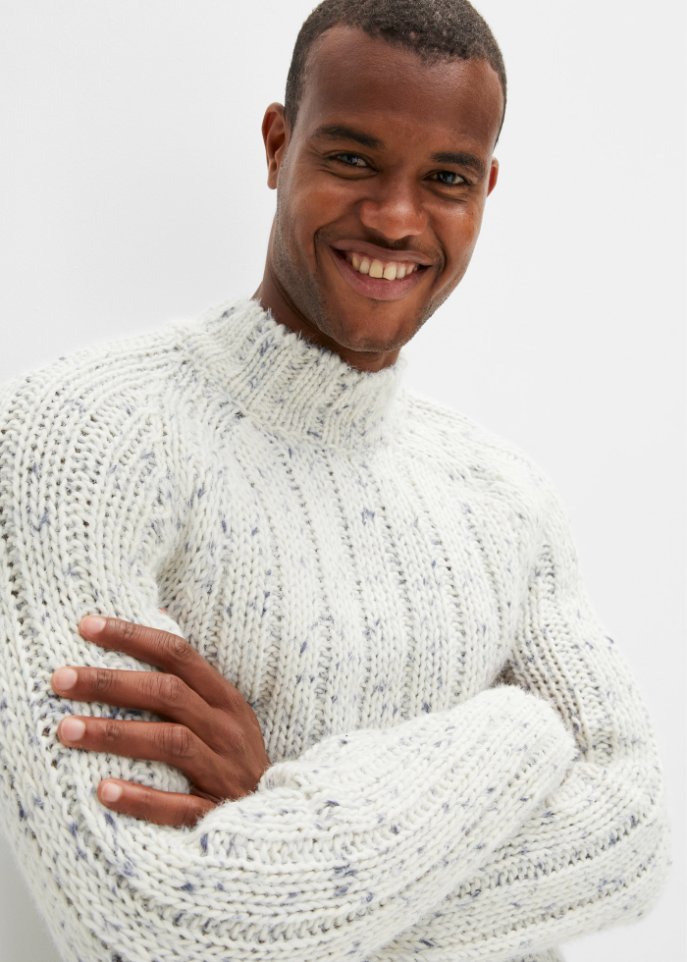 Pullover in Rippstrick mit Wollanteil