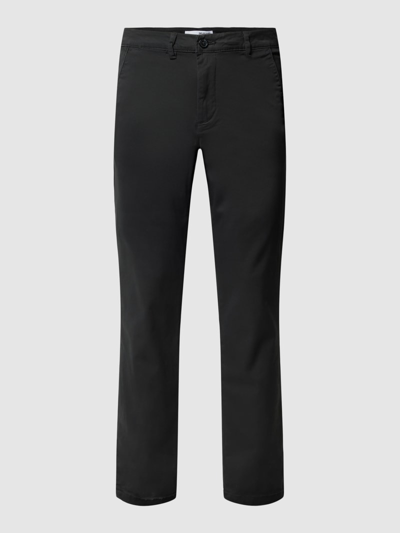 Slim Fit Chino in unifarbenem Design Modell 'NEW Miles' in schwarz