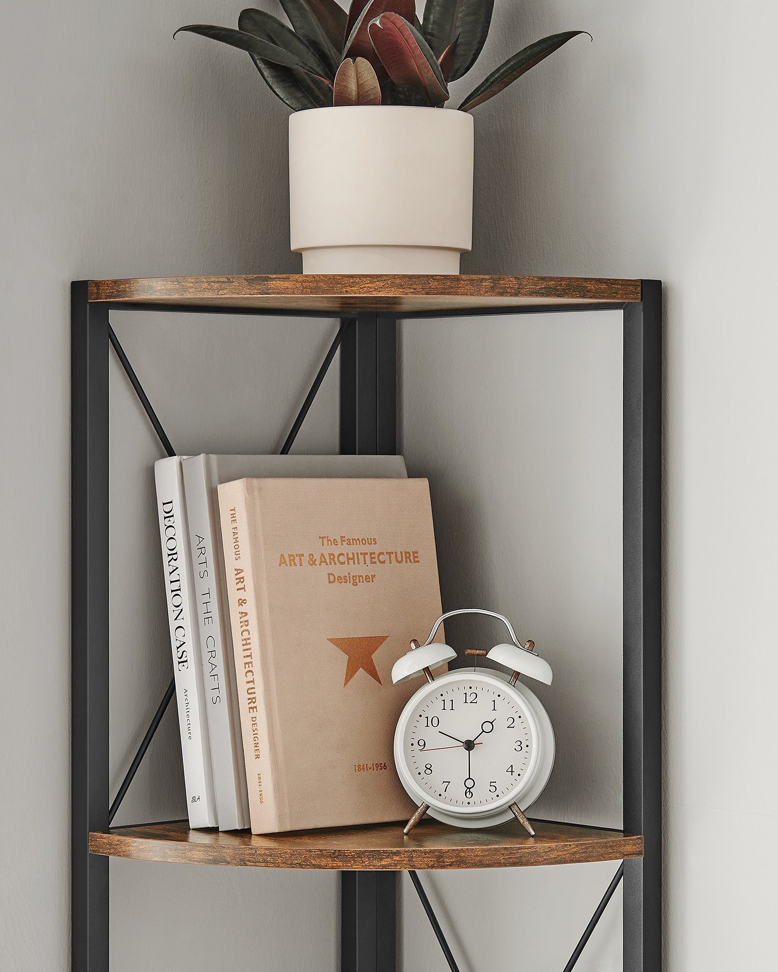 VASAGLE Eckregal Bücherregal, mit 5 Ebenen, Standregal, 30 x 30 x 160 cm